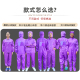无尘服紫色连体带背标背贴防尘服分体连帽背袋透S明口袋工厂静电