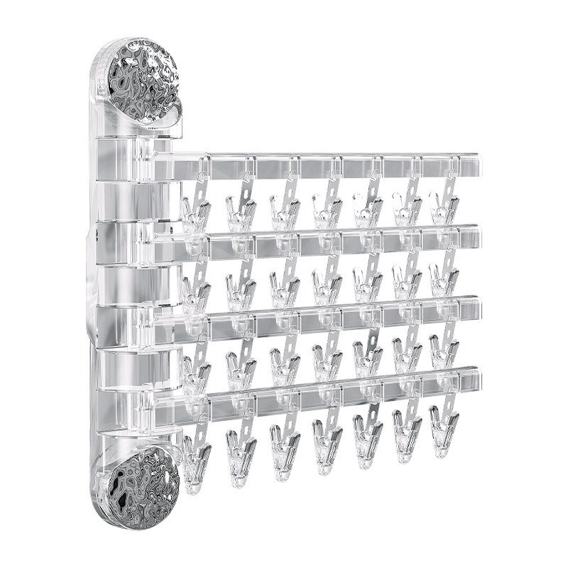 吸盘式折叠晾晒架夹n袜子内衣晾衣架多夹子阳台厕所折叠多功能衣