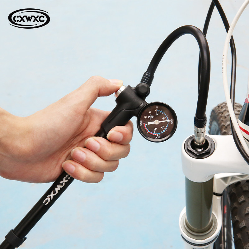 CXWXC山地车前叉打气筒自行车避震器减震L后胆软尾气叉高压充气泵