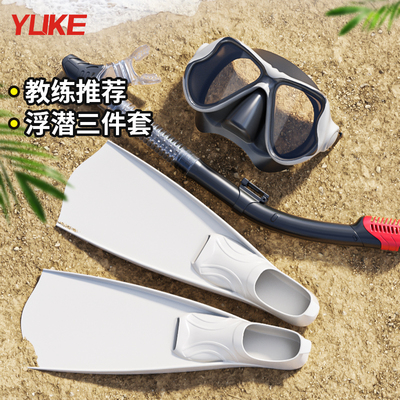浮潜面罩潜水f装备三宝泳镜护鼻一体防呛潜水镜水下可呼吸管器套