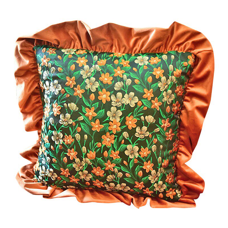 复古小清新布艺抱枕美式田园客厅沙发卧K室床头厚实靠背靠枕靠垫