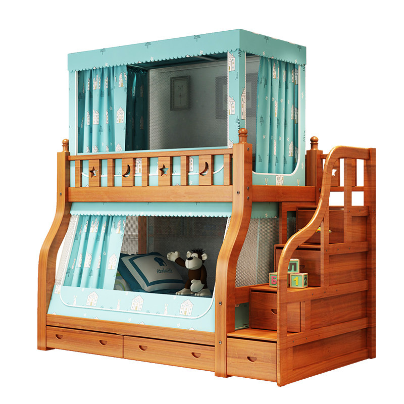 2021年新款上下床蚊帐子母w床高低下铺梯形家用双层儿童书架款专,床上用品,蚊帐,淘宝优惠券,粉丝福利购,淘宝优惠卷