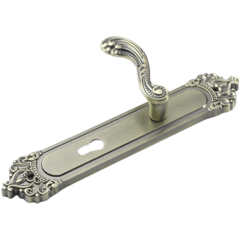 入户门锁真假锁欧式复古对开大门锁实室内L通道木门加长双开把手