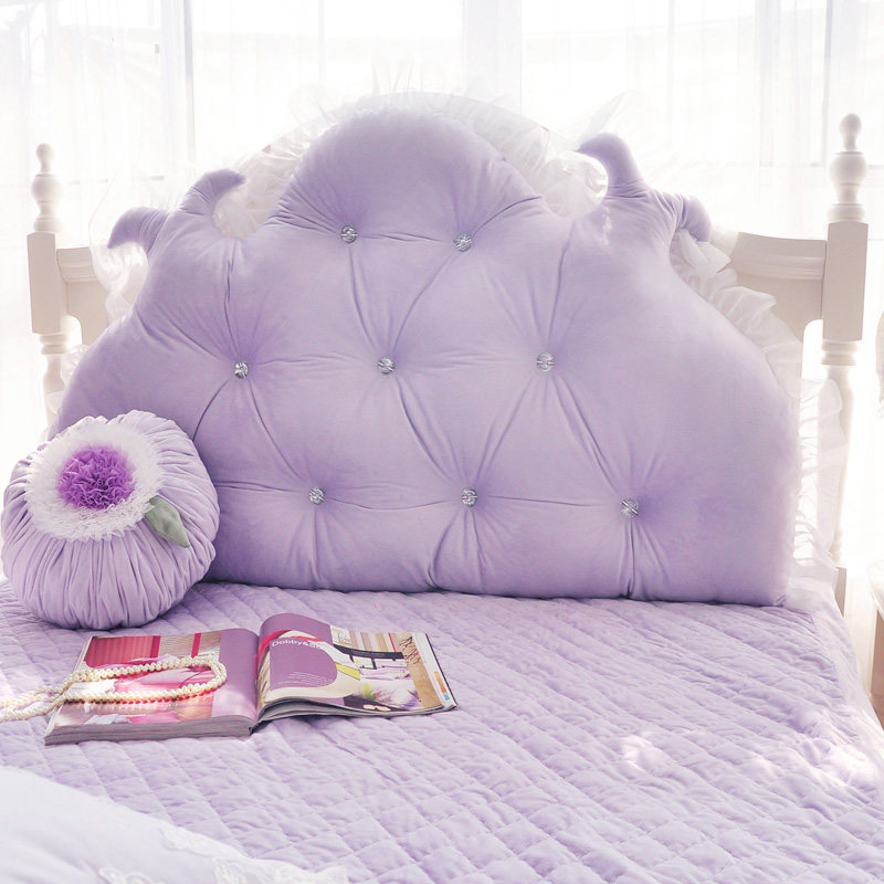 韩版秋冬毛绒床头k靠垫大靠背双人榻榻米公主床上长靠枕腰枕可拆