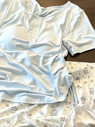 2026 New Summer Sweet Design Short-Sleeved Pajamas with Breast Pads for Women, Shorts and Home Wear Set That Can Be Worn Outside