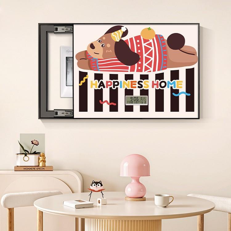 2PPQ025新胺款电表猫箱挂钟家万年历多巴用卡通小小狗电子时钟装