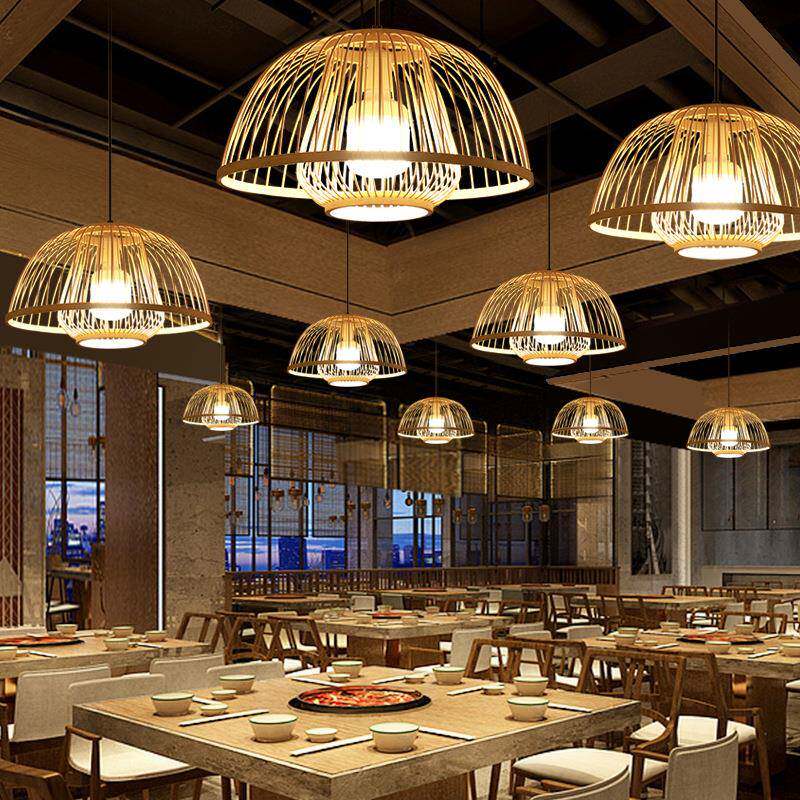 竹藤竹吧店台吊灯客厅酒餐饮民宿阳57090台竹茶子条灯藤艺日式灯