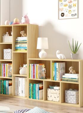 柜黑色11615格子书架书柜自组合落地家用收纳置柜储由物柜木物质