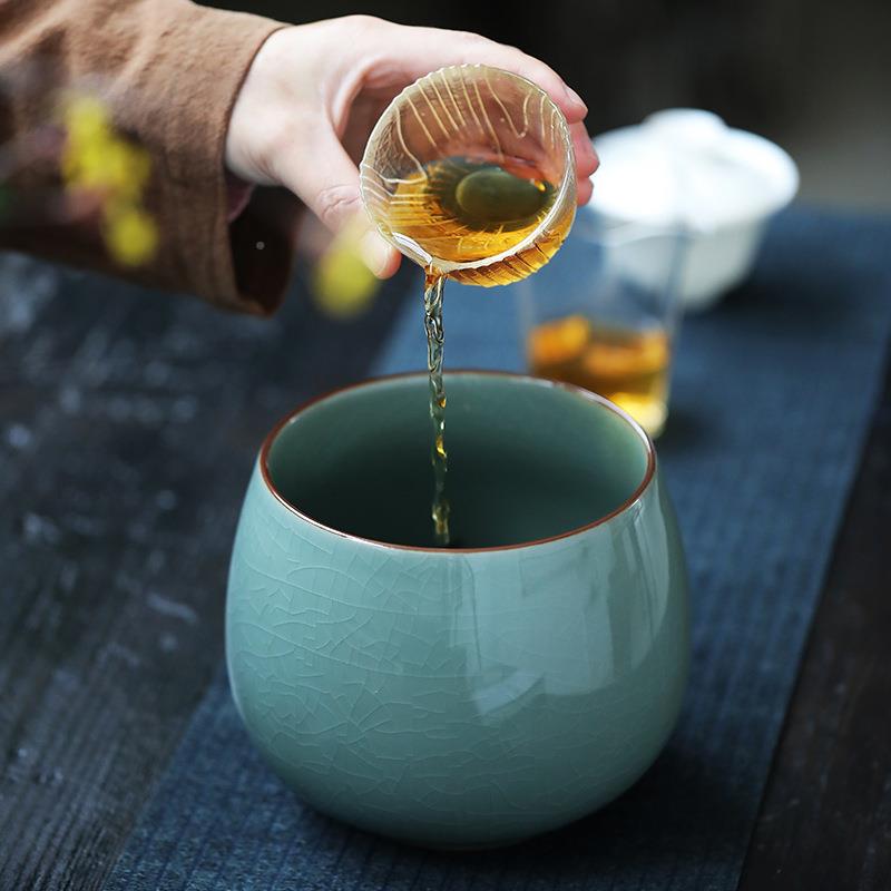 茶缸大号特盂大陶瓷轻奢高档茶盂具配件笔洗茶盆茶水茶渣1缸洗建