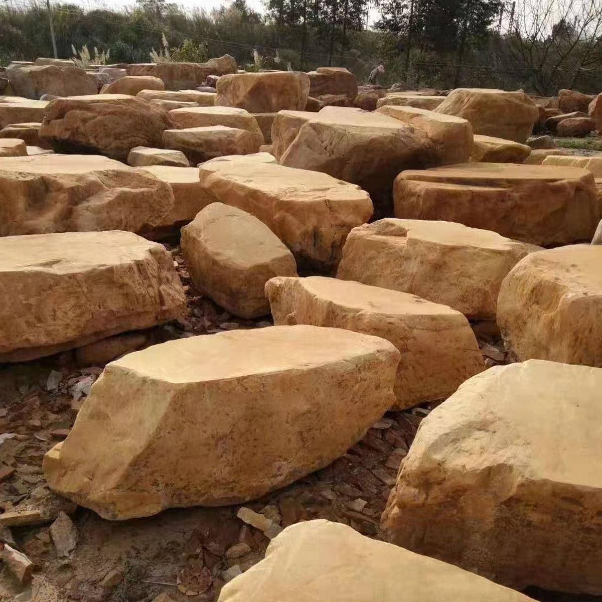 吨园林景观石鹅石GDO石假山造景石河道驳岸草坪卵摆件位黄蜡石