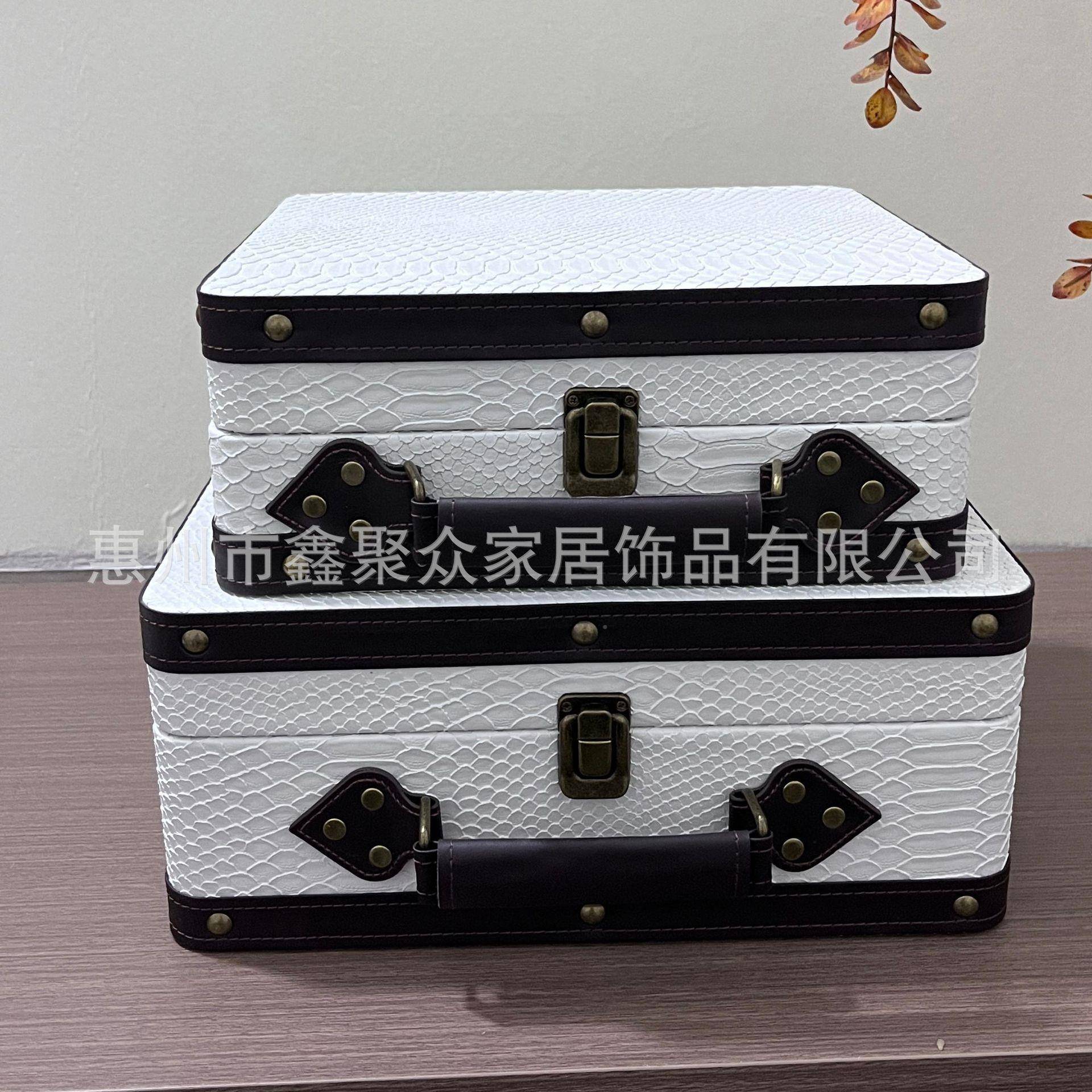 DGL现代轻样板间衣帽李间软装摆件皮革储物奢盒木质行箱道具陈列