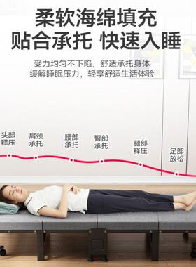 床单人折叠式人午休床成折叠床CWI办公室午睡折叠床单人便携芳素