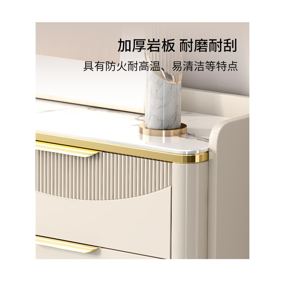轻奢斗柜卧室现无品牌/约简收纳柜厅客靠墙储物柜岩板抽屉柜六代