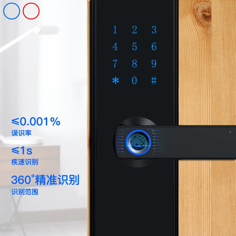 室内木指纹锁办公室卧室门出租民宿公寓门房家用防能QMS盗门智密