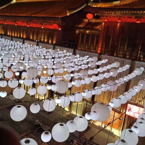 呼吸之光七VAK彩亮观灯网红街装圆球灯景创意市化集美食街挂饰件