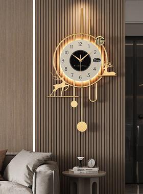新款205简约创意轻静奢AL100719时2尚钟表挂钟现代艺简约客厅音术