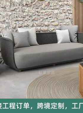 户外休闲单沙发藤29184编花园庭院露人双人沙发酒店度假台现代沙
