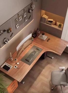 205新款中2红橡31631木大板书桌步L型电脑桌加厚式工作台写字台踏