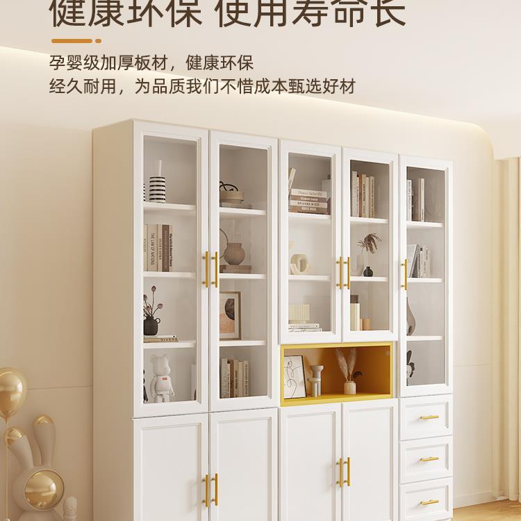 实木璃书柜防带玻门展示柜一sgf11体整书墙组合书架橱置物柜可定