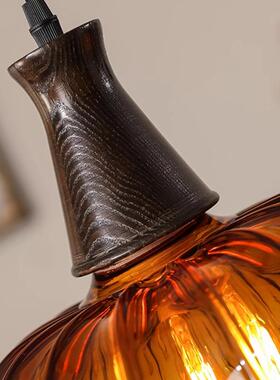 设计师中古风厅吊灯吧X641法式创意简约台餐桌灯餐头三莲花玻璃灯