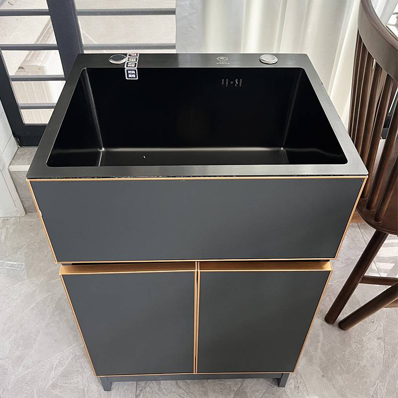 KE3C304不锈钢洗手池 阳台太空铝洗衣柜落地户外洗脸池台家用一体