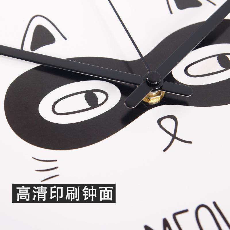 TQJ音创意猫挂钟咪客厅家用时尚时钟挂墙卧静无品牌/室约简艺术石