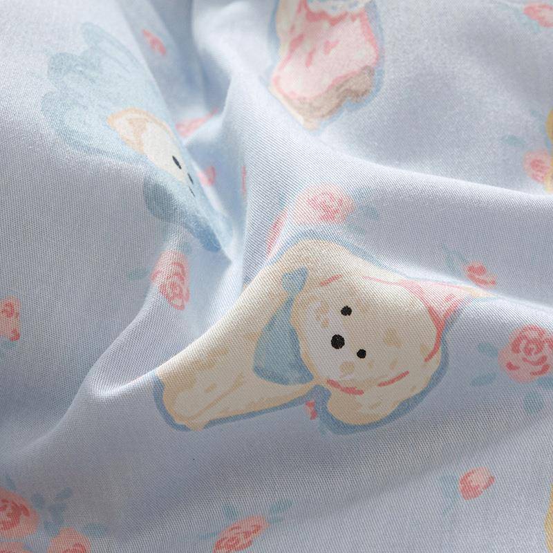 可爱纯棉四件通套93807180棉床上用品女孩被套卡学生宿舍全床单三