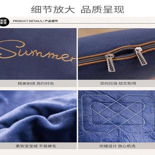 加厚枕被子两珊瑚绒午多功能毯子办抱公室轻奢睡折叠靠AXR用枕头