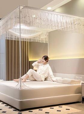 蚊帐高刺17528绣档全底回底床式加防摔三开门加笠厚坐床式全包防