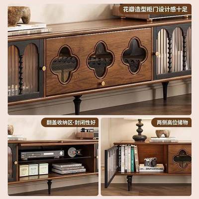 美组式古实木电视柜小复型-客厅家用中古风客厅合收纳户储物电视