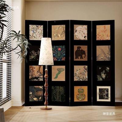 遮法中古风屏21844隔断客厅餐式厅卧室玄关挡可折叠移动复古风装