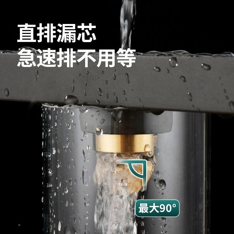 极55长条地窄地漏条极简线性防臭30不4锈钢淋浴房双长铜形芯排水