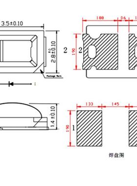 2GST-2835835球头蓝光凸头蓝色橙色黄色单色.5WE系0列LD灯珠透带