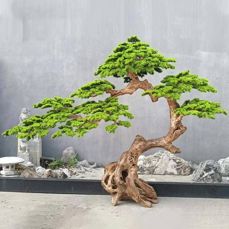 仿绿真植造酒店室景内外仿生植物客松迎装饰景OHS观造型树摆件仿