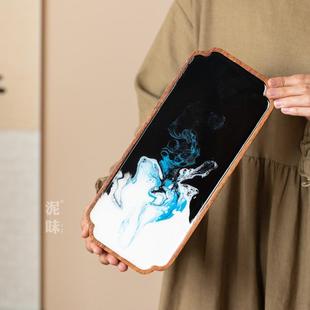 CP100手绘托盘大 跨境仿古漆树实木干茶盘家用简约脂泡茶台国风NW