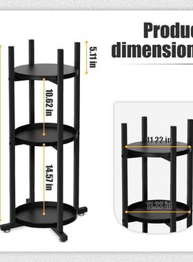 饮水色机置19759物支内铁艺金架属黑盆栽植物架3层室落地花架室外
