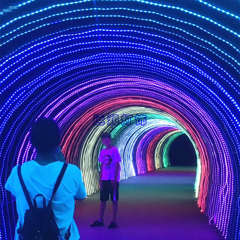 LED造型灯时空拱门灯光节编程时光隧道装饰灯商场开业庆典LED户外