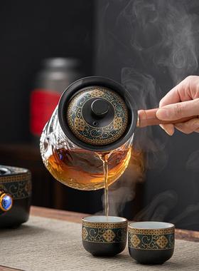 壶九匠风玻璃煮茶中式古韵带家用煮茶器陶瓷耐过滤热玻FUX璃茶壶