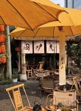 #物工坊泾县老式大油桐布伞户外油纸伞防雨古风新庭院大无品牌/黄