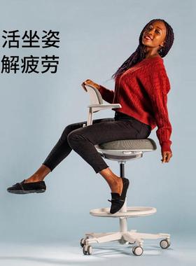 骑椅家用高台脚办公椅升降护腰人吧体工学电JMH96737脑椅儿童学马