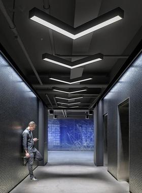 LUHS-tb-6ED六铺边房形蜂巢造型吊灯灯具商场店健身网咖办公室吊