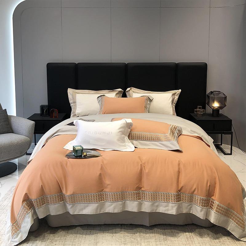 毛秋冬加件厚欧式A10类0支全棉磨四套保暖千TGH100支鸟格刺绣纯棉