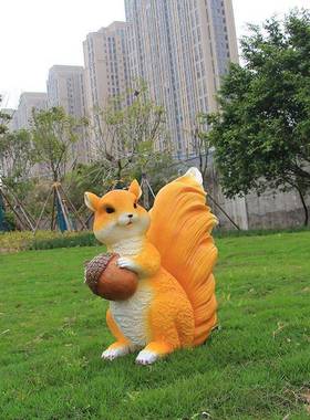 仿真松雕户塑外公园鼠动物花盆玻88019璃钢小庭品花园林院景观装