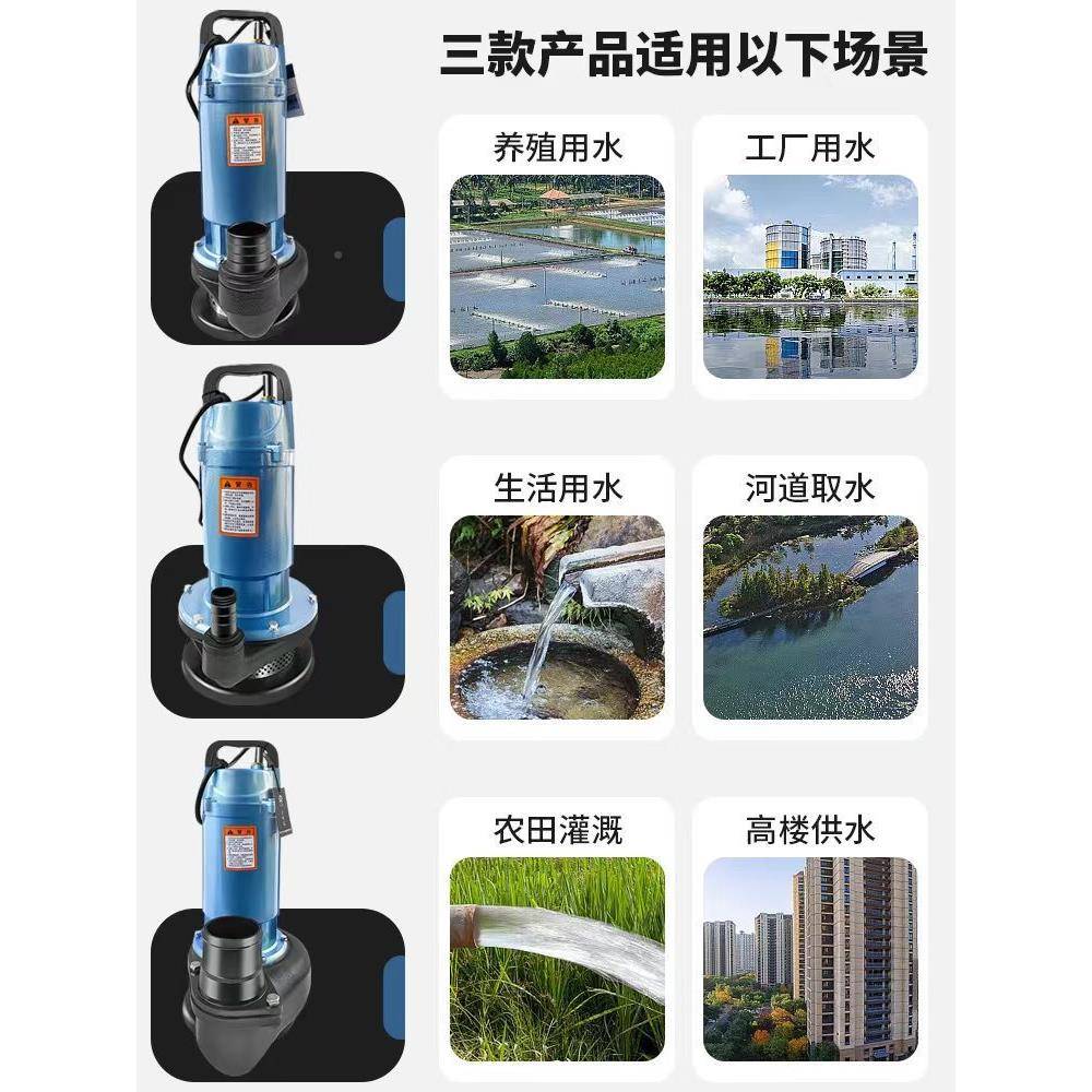 大潜水泵机22元0V家用小型滴灌抽水高扬程3YHM80v三农用灌溉污相