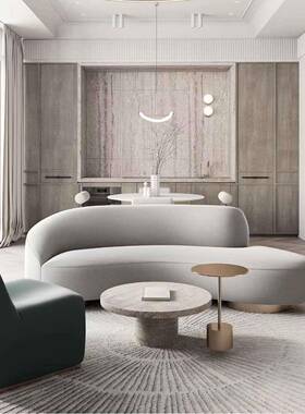 免洗科技布形沙发现代设计师酒店异沙多人位AL656354展厅样板间合