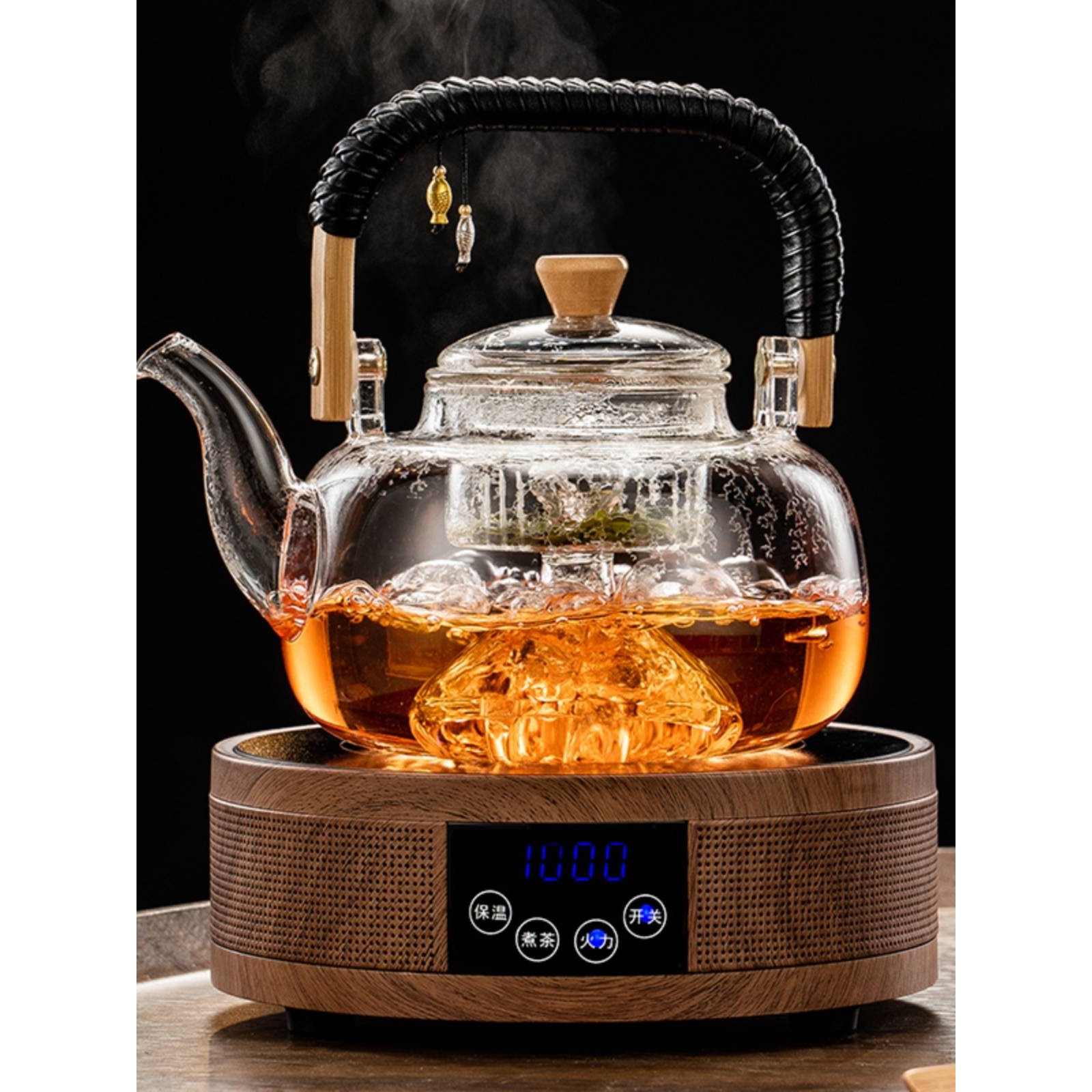蒸煮茶壶电陶炉加热玻璃烧水壶家用茶具全自动小型新款煮茶器套装