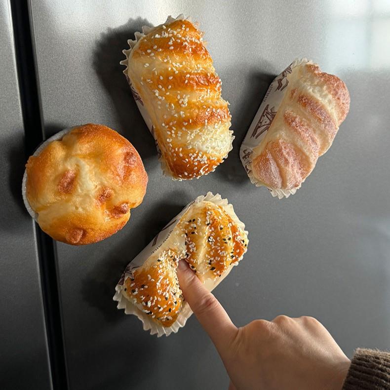 创意立体真仿蛋糕冰箱贴磁铁pu回面包食物磁吸性贴UZE铁装饰摆弹