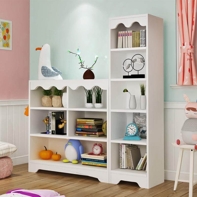 约现代学16265物生落简地置架书物柜书架实木儿童书架收纳柜家用