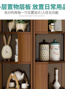 落地角柜木置物架客墙厅新中LBJ式拐角收纳边柜子实几三角形酒柜