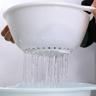 进口家用厨房洗水果洗菜淘米沥水用品可重叠沥水 沥水篮件套日式